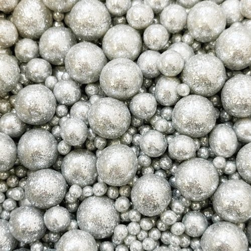 Посыпка кондитерская из дутого риса жемчуг "Серебро микс" 50 г 703