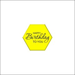 Набор топперов декоративных акриловых "Happy Birthday to you. Шестигранник" Золото 4х3,5 см 5 шт ТСК88