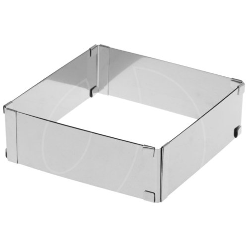 Форма металлическая для выпечки раздвижная Квадрат H5 см W16-28 см