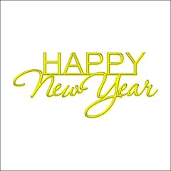 Топпер декоративный акриловый "Happy New Year" Золото 11х5 см ТСК158