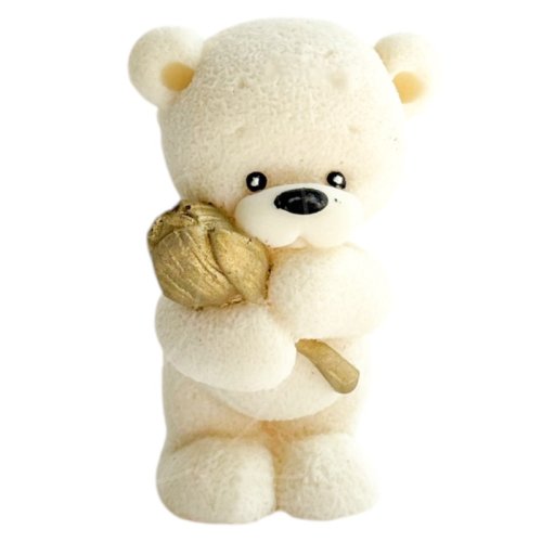 Фигурка из шоколадной глазури "Мишка с розой" ФГ121	