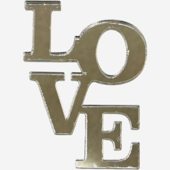Топпер декоративный акриловый "Love вертикальный" Серебро 8х5 см 36587