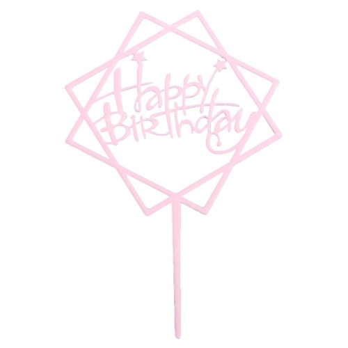 Топпер декоративный акриловый "С Днём Рождения" Розовый 3960639