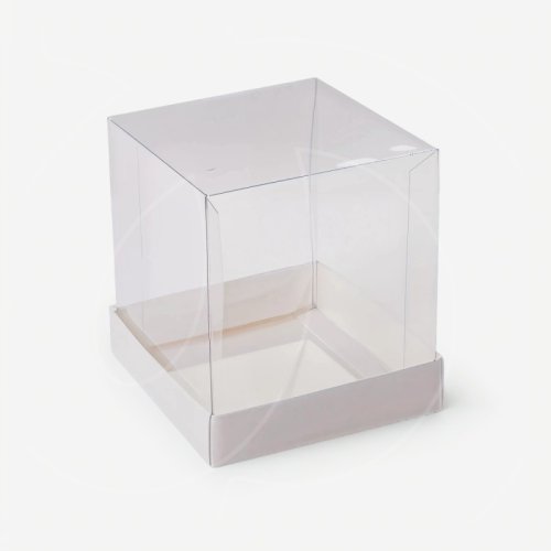 Коробка для торта с прозрачной крышкой 18х18х16 см ку-695