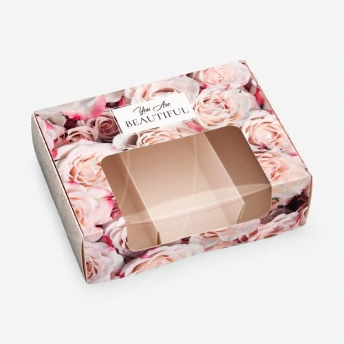 Коробка на 3 эклера и эскимо с окном "Ты прекрасна" 20х15х6 см 10719096