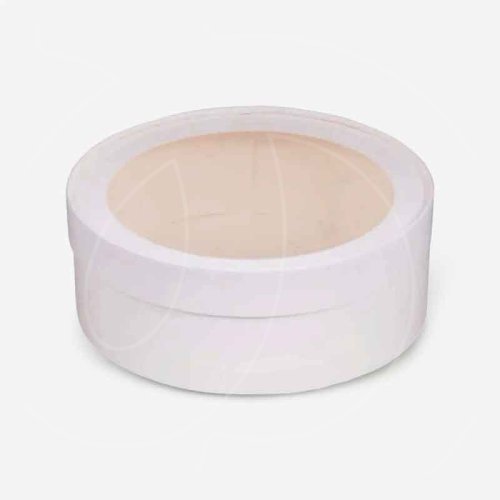 Коробка для сладостей с окном круглая белая 16х7 см 070400