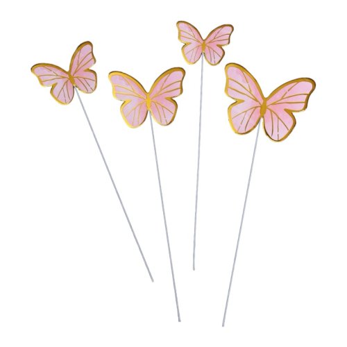 Набор топперов декоративных бумажных "Бабочки" Розовый 10 шт 7414460