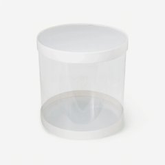 Коробка для торта тубус белая 22х22 см 