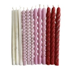 Свечи декоративные бенто-торта Белый, розовый, красный 12 шт 181
