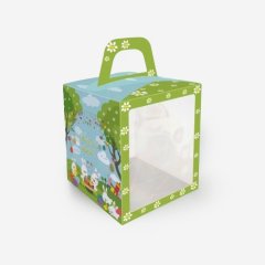 Коробка для кулича "Кролики" 15х15х18 см КУ-280   КУ-00280