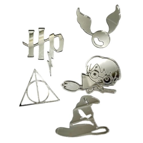 Набор топперов декоративных акриловых "Гарри Поттер" Серебро 