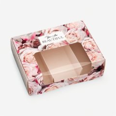 Коробка на 3 эклера и эскимо с окном "Ты прекрасна" 20х15х6 см 10719096