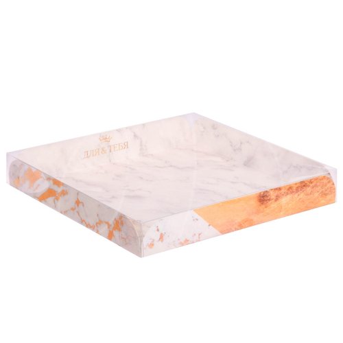 Коробка для сладостей с прозрачной крышкой "Мрамор" 3130932