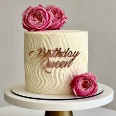 Топпер декоративный акриловый "Birthday Queen" Розовый 11х5,5см 