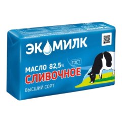 Масло сливочное несоленое Экомилк 82,5% 180 г 