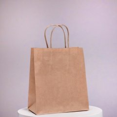 Пакет бумажный с ручками Крафт 32х37х20 см 