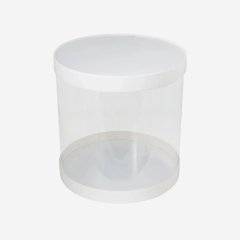 Коробка для торта тубус белая 26х26 см 022680