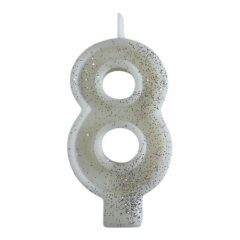 Свеча декоративная Цифра "8" Блёстки 