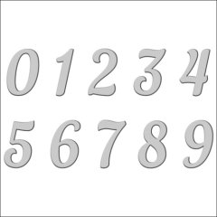Топпер декоративный акриловый "Цифры боковые" Серебро 5 см ТСК361