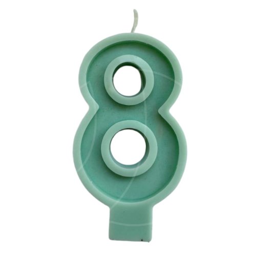 Свеча декоративная Цифра "8" Зелёная 