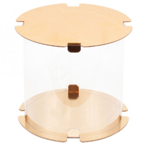 Коробка для торта круглая золото 30х30 см 022540