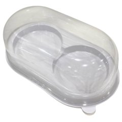 Коробка для 2 моти с прозрачной крышкой белая 15х9 см 