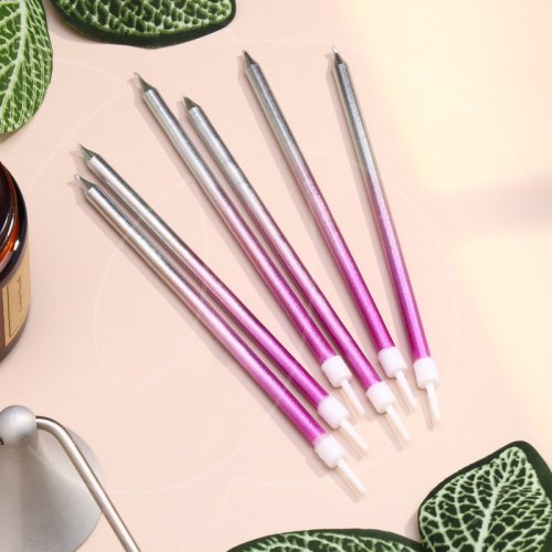 Свечи декоративные Розовый градиент 6 шт 5060040