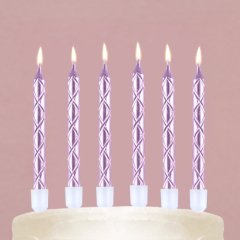 Свечи декоративные "Розовый металл" 11 см 12 шт 10103704