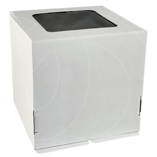 Коробка для торта с окном куб белая 30х30х30 см 33030; 4419149